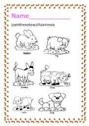 English Worksheet: Animals