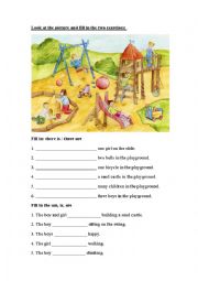 English Worksheet: there is/ there are and am/ is/ are