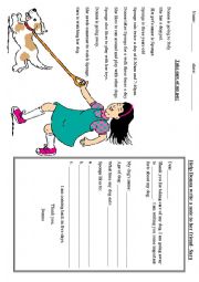 English Worksheet: Take care of my pet - Note