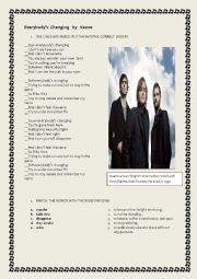 English Worksheet: everybodys changing by keane (lily allen)