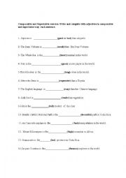 English Worksheet: Comparative and Superlative