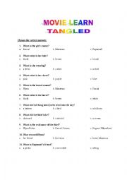 English Worksheet: TANGLED -QUESTIONAIRES