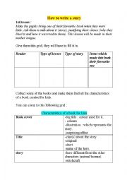 English Worksheet: how to create a story book