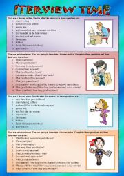 English Worksheet: ITERVIEW TIME (PRESENT PERFECT / PAST SIMPLE)