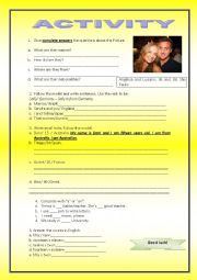 English Worksheet: Article a or an; writing with verb be