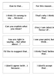 English Worksheet: Discussion Ticktes