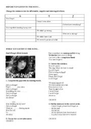 English Worksheet: Song Activity: Demi Lovato - Dont Forget (past simple)