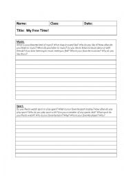 Free Time Short Writing Exercises - Example Included