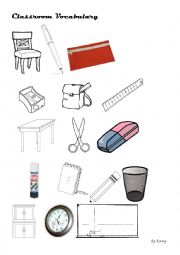 English Worksheet: Classroom Vocabulary