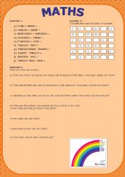 English Worksheet: Easy maths