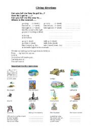 English Worksheet: Giving directions