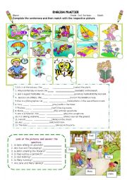 English Worksheet: present progressive practice