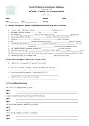 English Worksheet: Grammar test