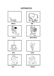 English Worksheet: Opposites