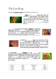 English Worksheet: The Lion King