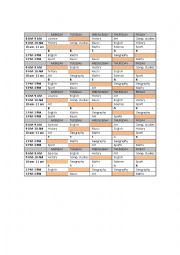 School Timetable Role Play