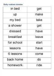 English Worksheet: Daily routines