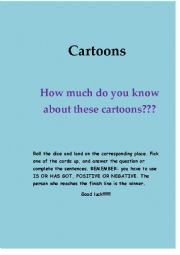 English Worksheet: Board game CARTOONS