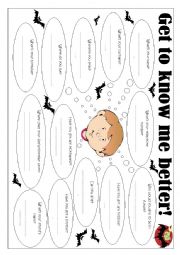 English Worksheet: Get to know me! Personal questions to start a conversation.