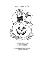 Halloween colouring sheet.