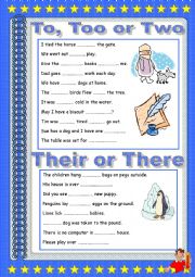 English Worksheet: Homphones