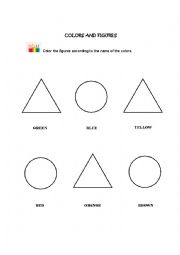 English Worksheet: COLORS AND FIGURES