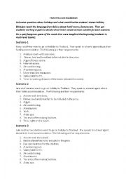 English Worksheet: Hotel accommodation