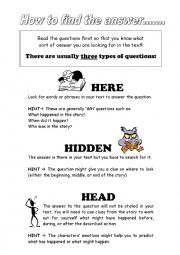 English Worksheet: 3Hs reading comprehension