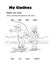 English Worksheet: My Clothes