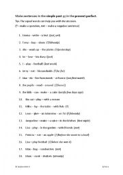 English Worksheet: Present perfect tense v.s. Past simple