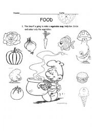 English Worksheet: Vegetable soup