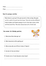English Worksheet: reading for kids