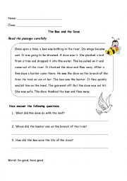 English Worksheet: reading for kids