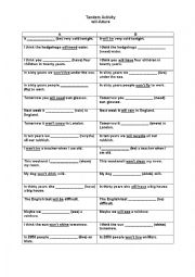 English Worksheet: tandem exercise will future