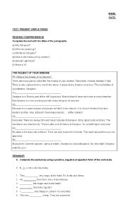 English Worksheet: present simple test