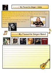 English Worksheet: My Favourite Singer