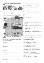 Prepositions of place and directions