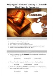 English Worksheet: Why Apples Win over Samsung Is Ultimately Good News for Consumers