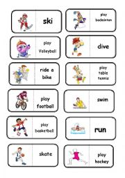 English Worksheet: sport domino