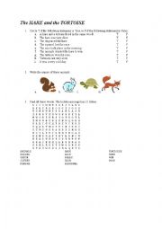 English Worksheet: The Hare and the Tortoise