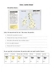 English Worksheet: weather forecast