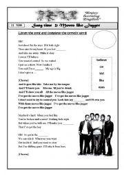 English Worksheet:  moves like jagger