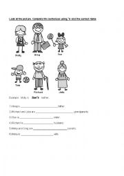 English Worksheet: Possessives