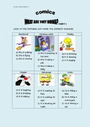 Worksheet comics What are they doing? Part I