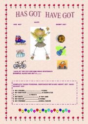 English Worksheet: Have got or has got