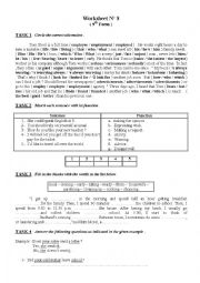 English Worksheet: 9th Form worksheet 8