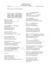 English Worksheet: Grenade by Bruno Mars