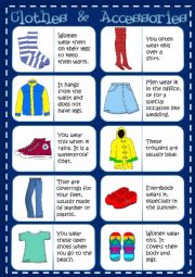 English Worksheet: Clothes - dominoes