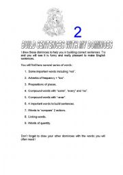 English Worksheet: tools for building sentences