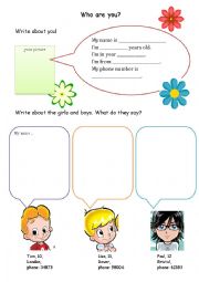 English Worksheet: Introduce yourself